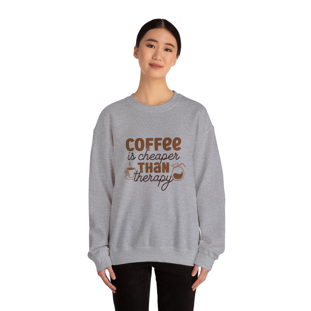Coffee is Cheaper Than Therapy Sweatshirt - Unisex Heavy Blend Crewneck