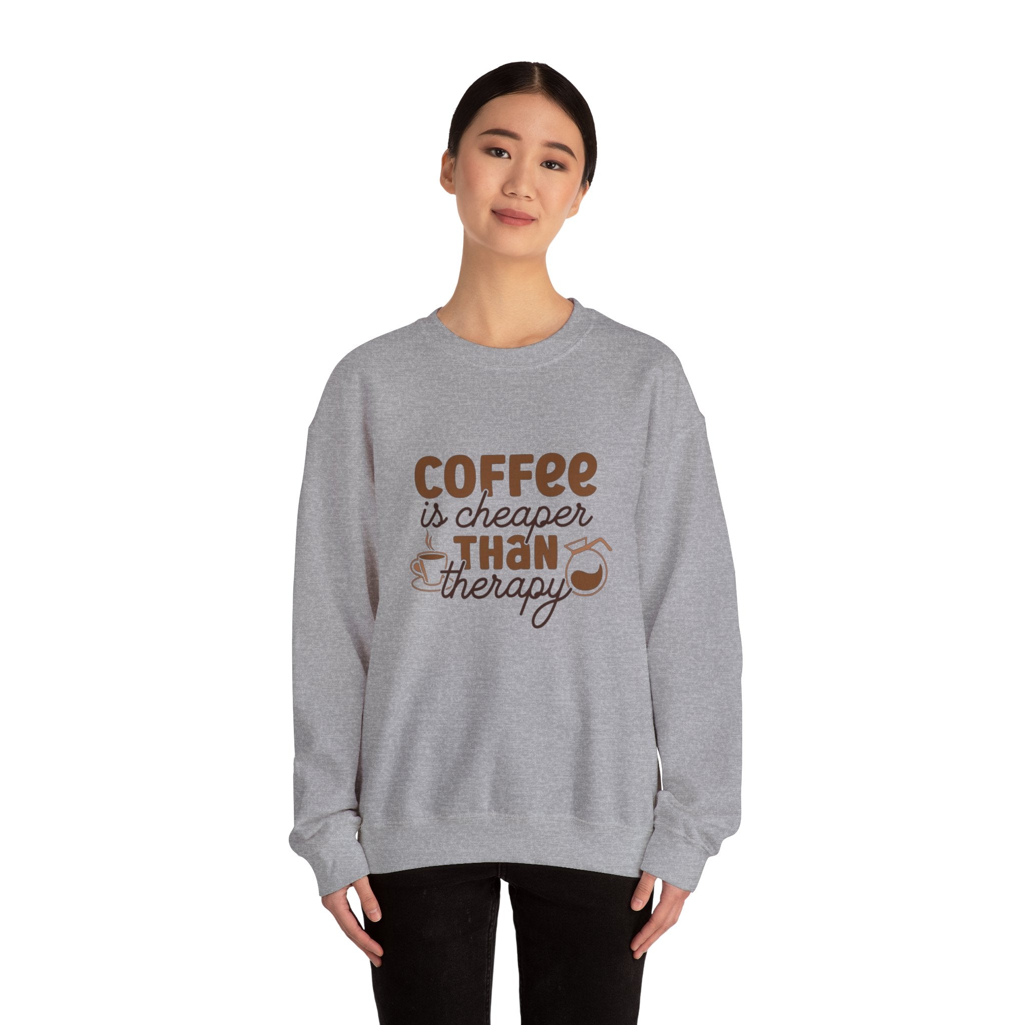 Coffee is Cheaper Than Therapy Sweatshirt - Unisex Heavy Blend Crewneck