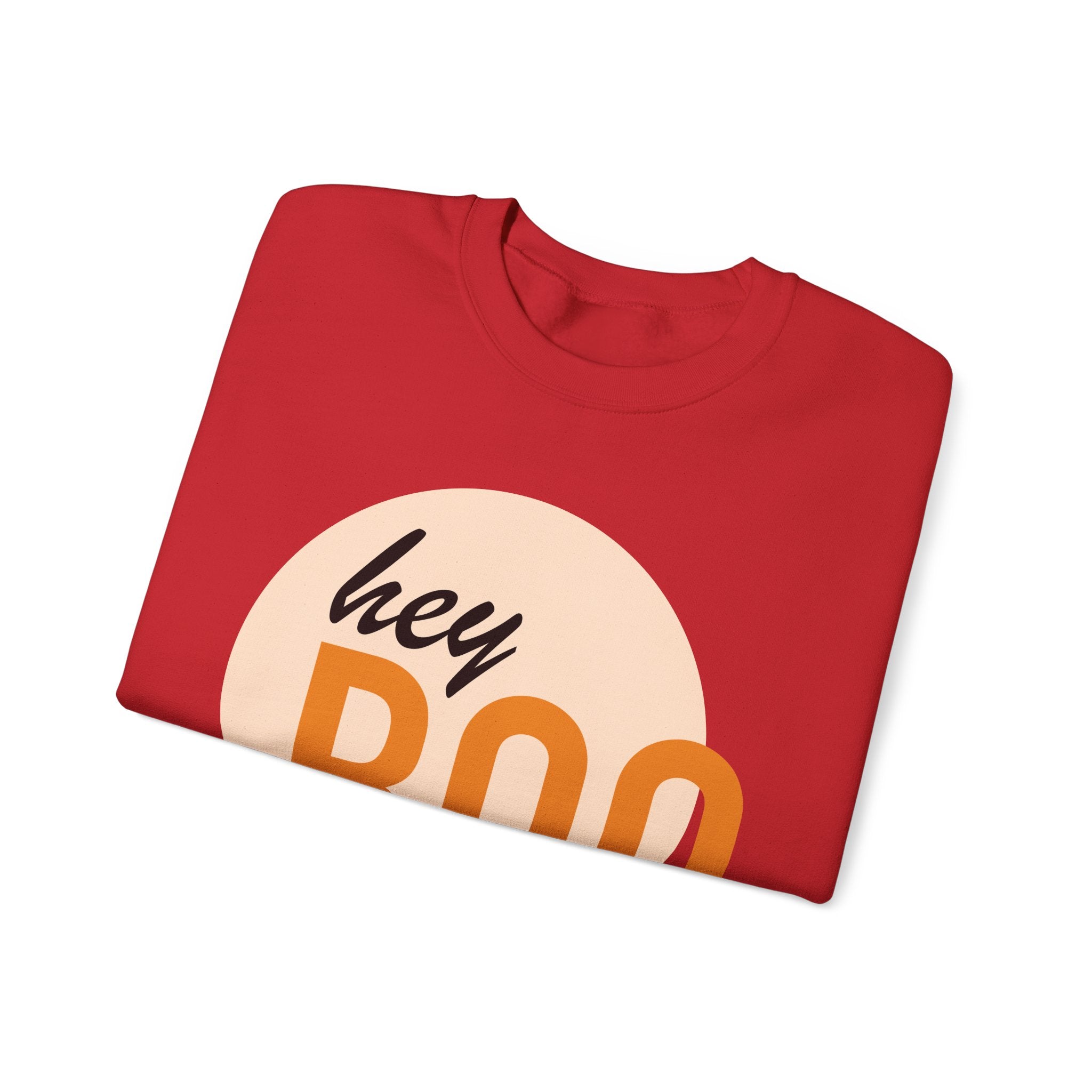 Hey Boo Unisex Crewneck Sweatshirt - Perfect for Fall & Halloween