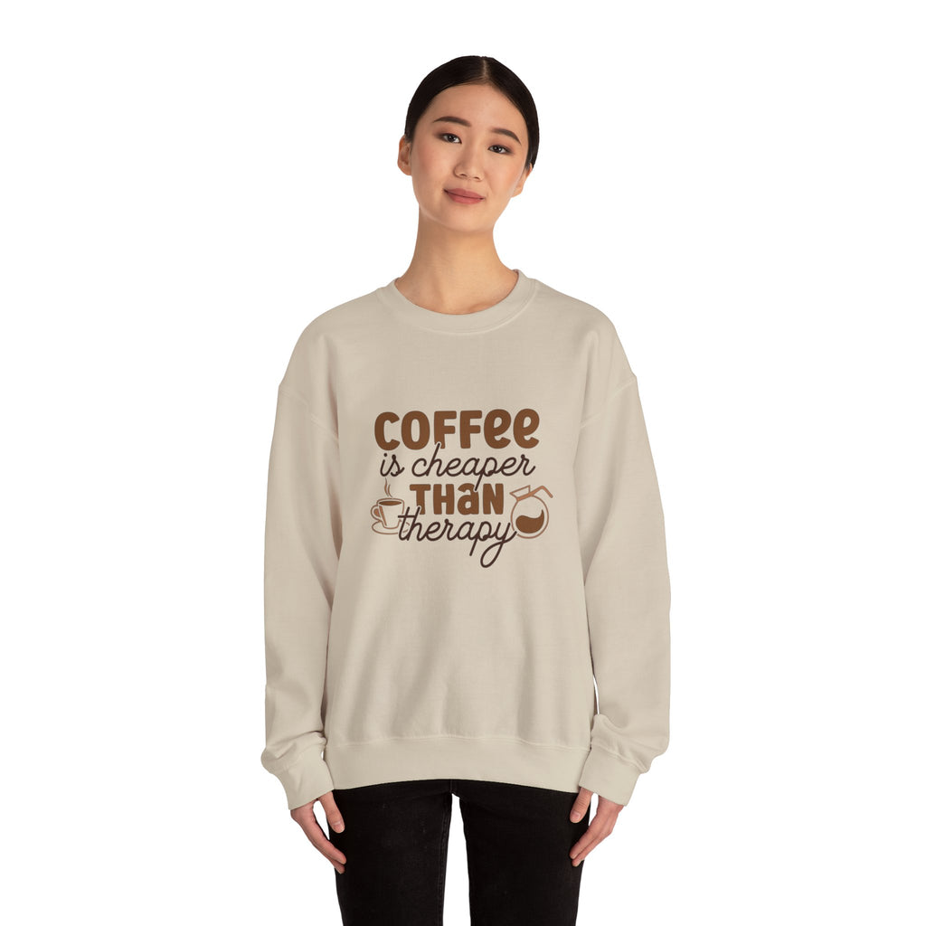 Coffee is Cheaper Than Therapy Sweatshirt - Unisex Heavy Blend Crewneck