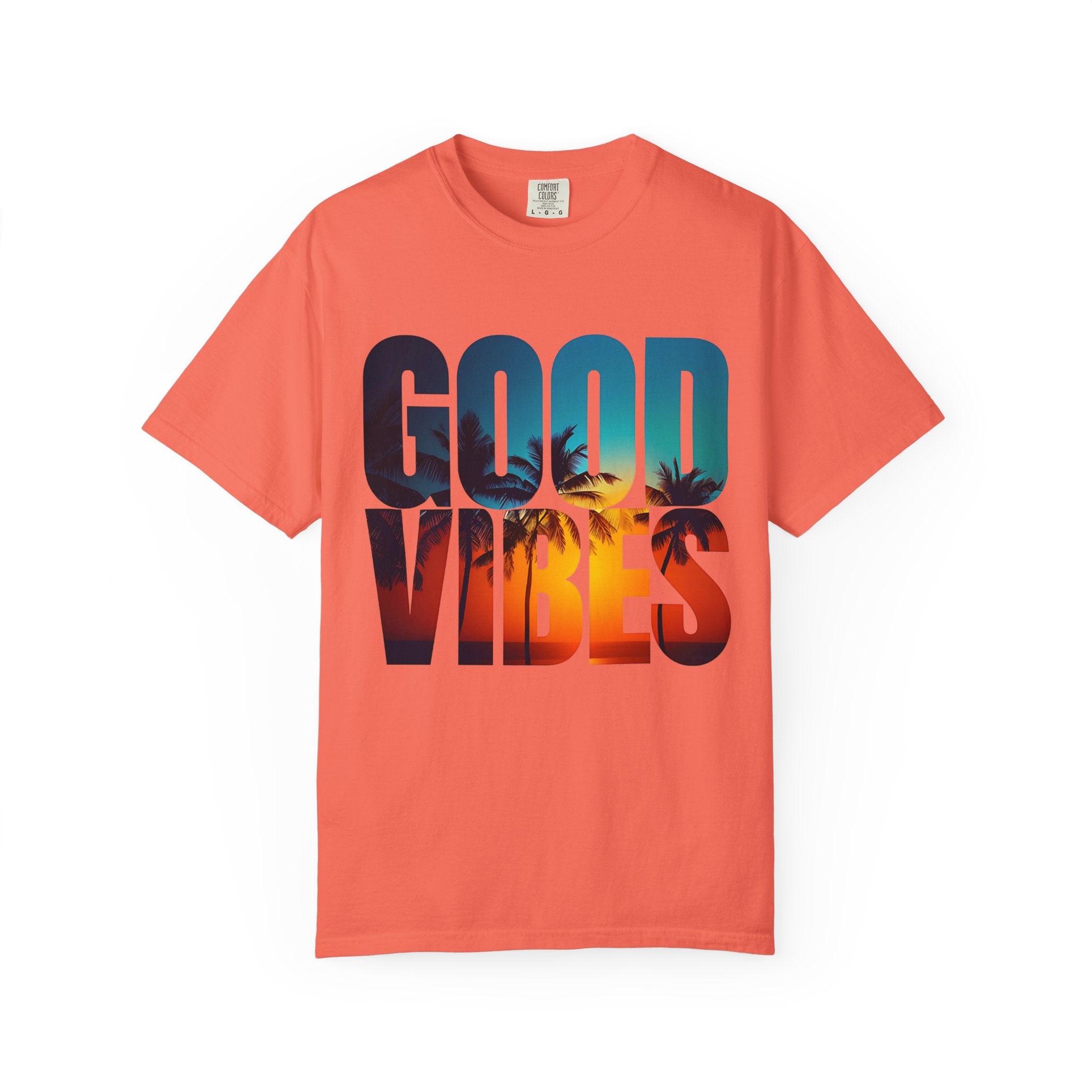 Good Vibes Unisex Garment-Dyed T-Shirt | Summer Tee, Beachwear, Casual Clothing, Gift for Friends, Festival Fashion