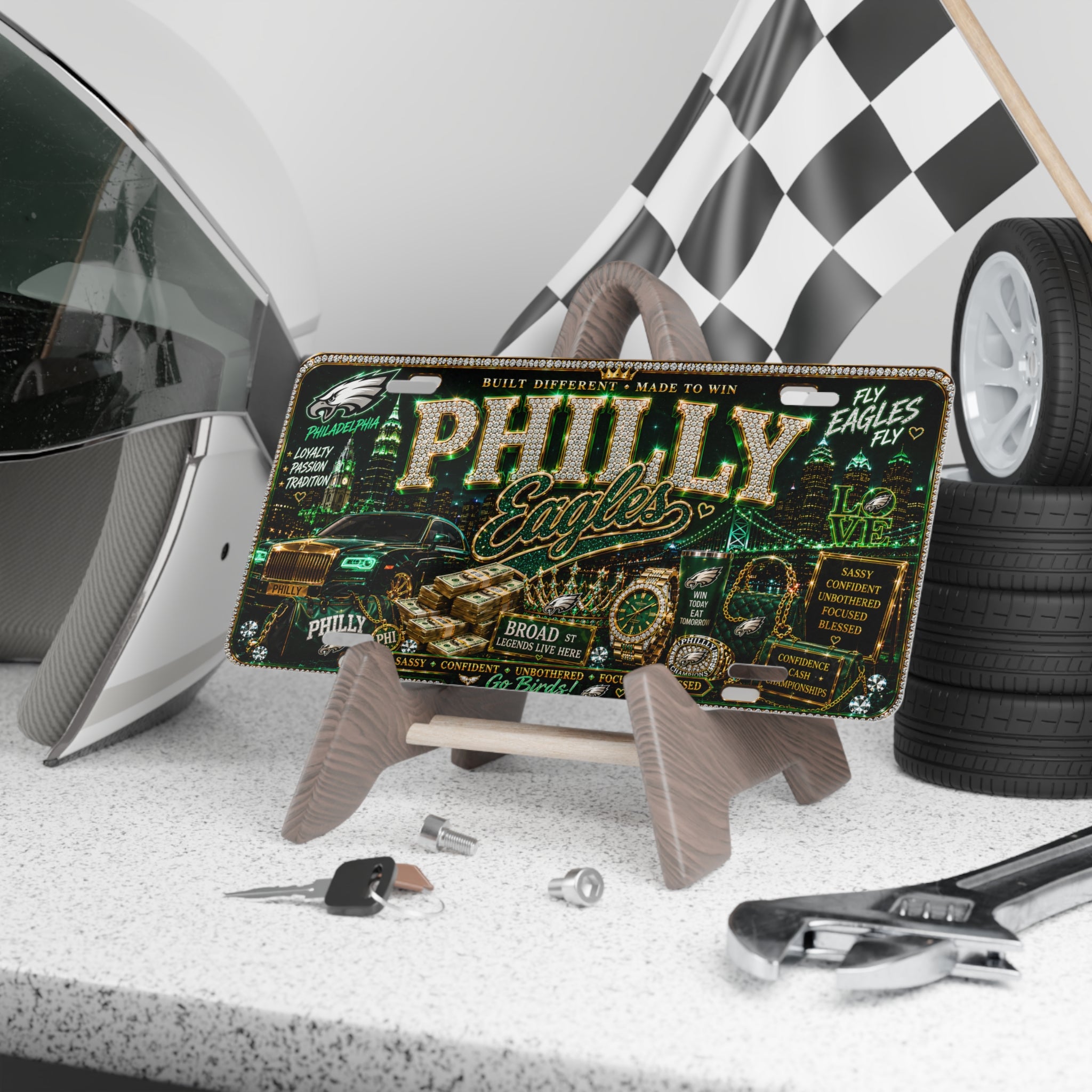 Philly Meldee Lion Vanity Plate — Decorative Personalized License-Style Metal Sign