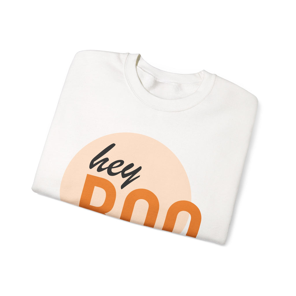 Hey Boo Unisex Crewneck Sweatshirt - Perfect for Fall & Halloween