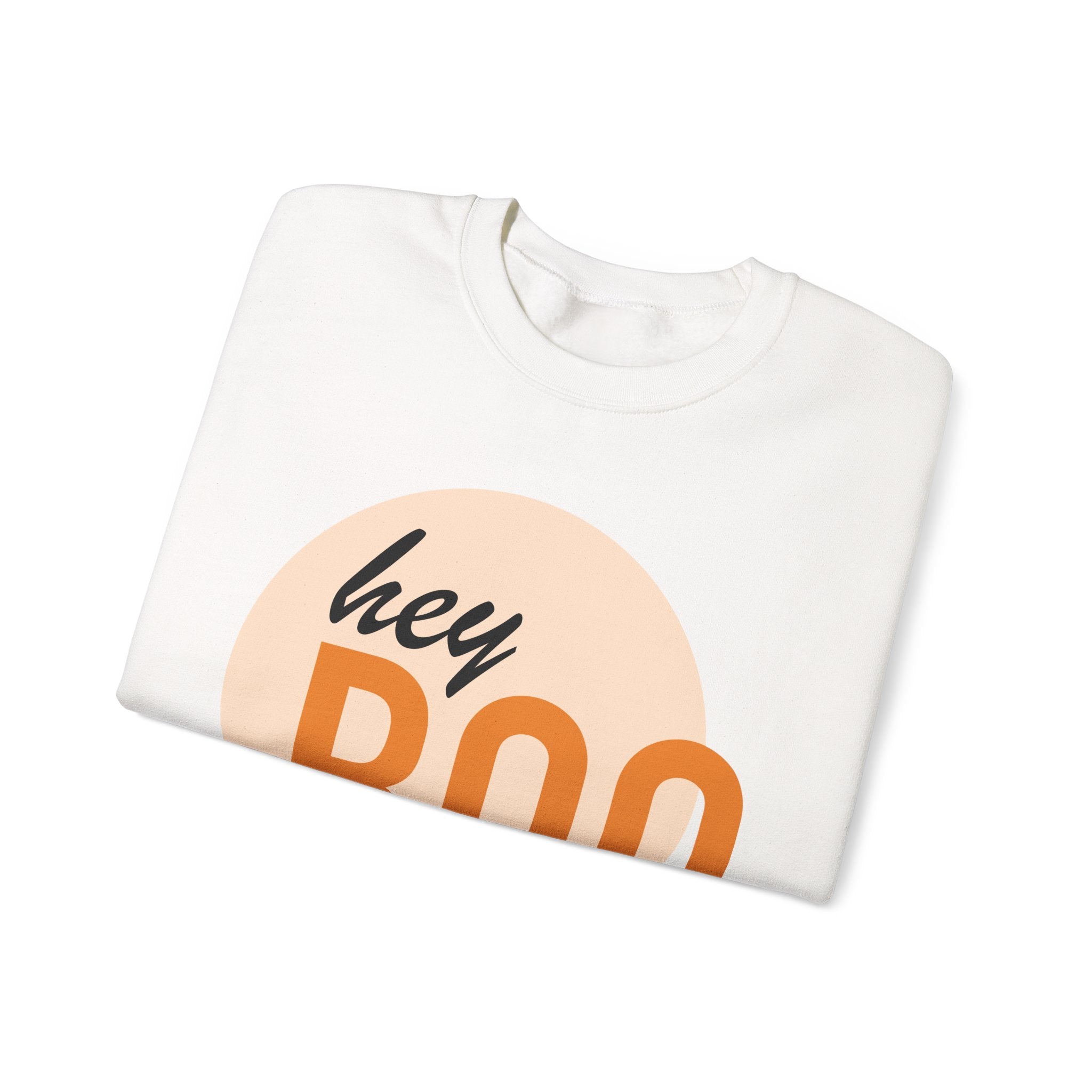 Hey Boo Unisex Crewneck Sweatshirt - Perfect for Fall & Halloween