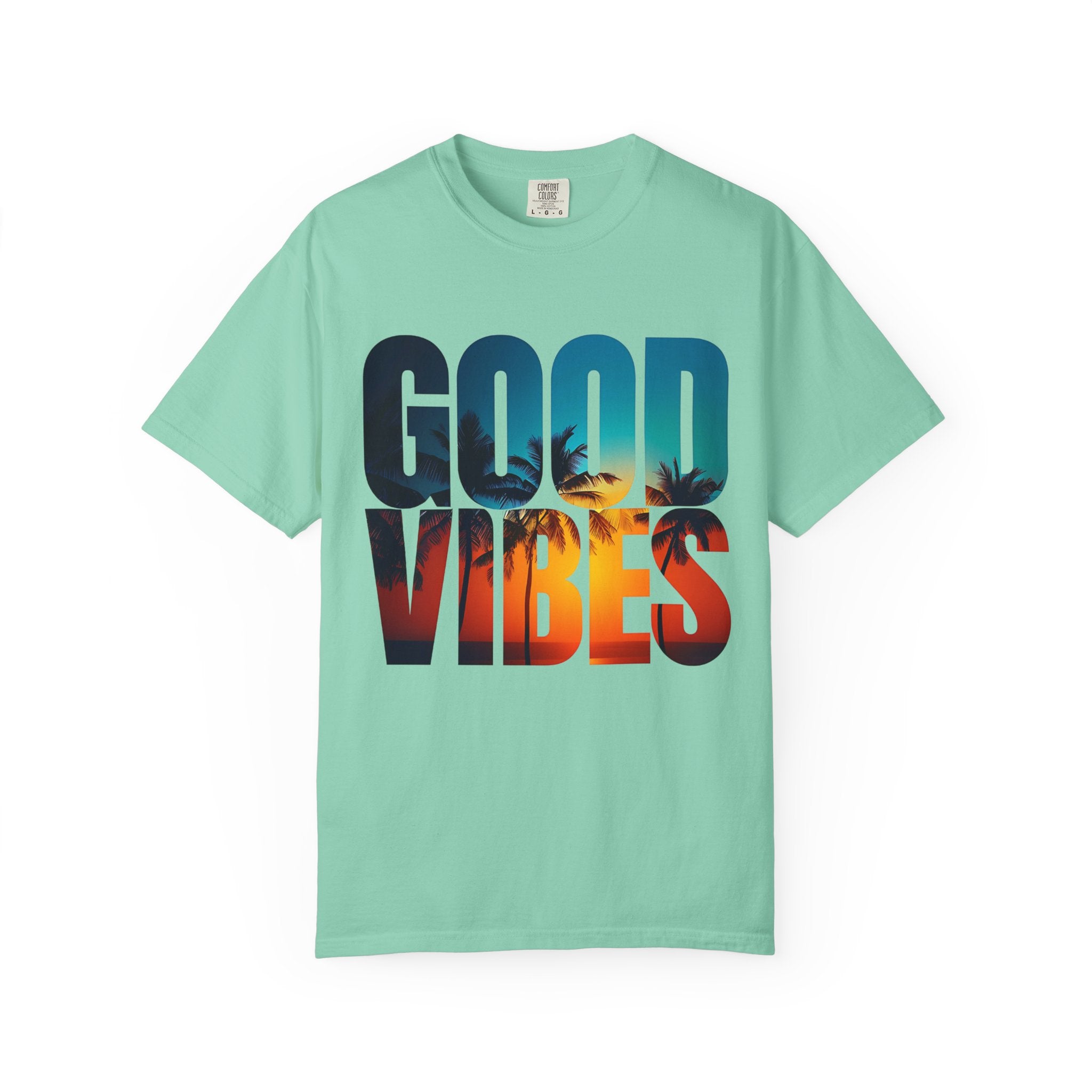 Good Vibes Unisex Garment-Dyed T-Shirt | Summer Tee, Beachwear, Casual Clothing, Gift for Friends, Festival Fashion
