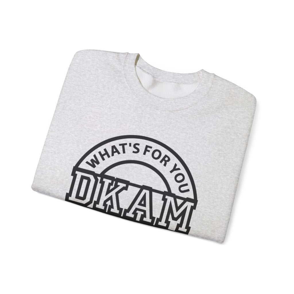 DKAM Logo Crewneck Sweatshirt — "What's For You Shall See Your Face" Graphic