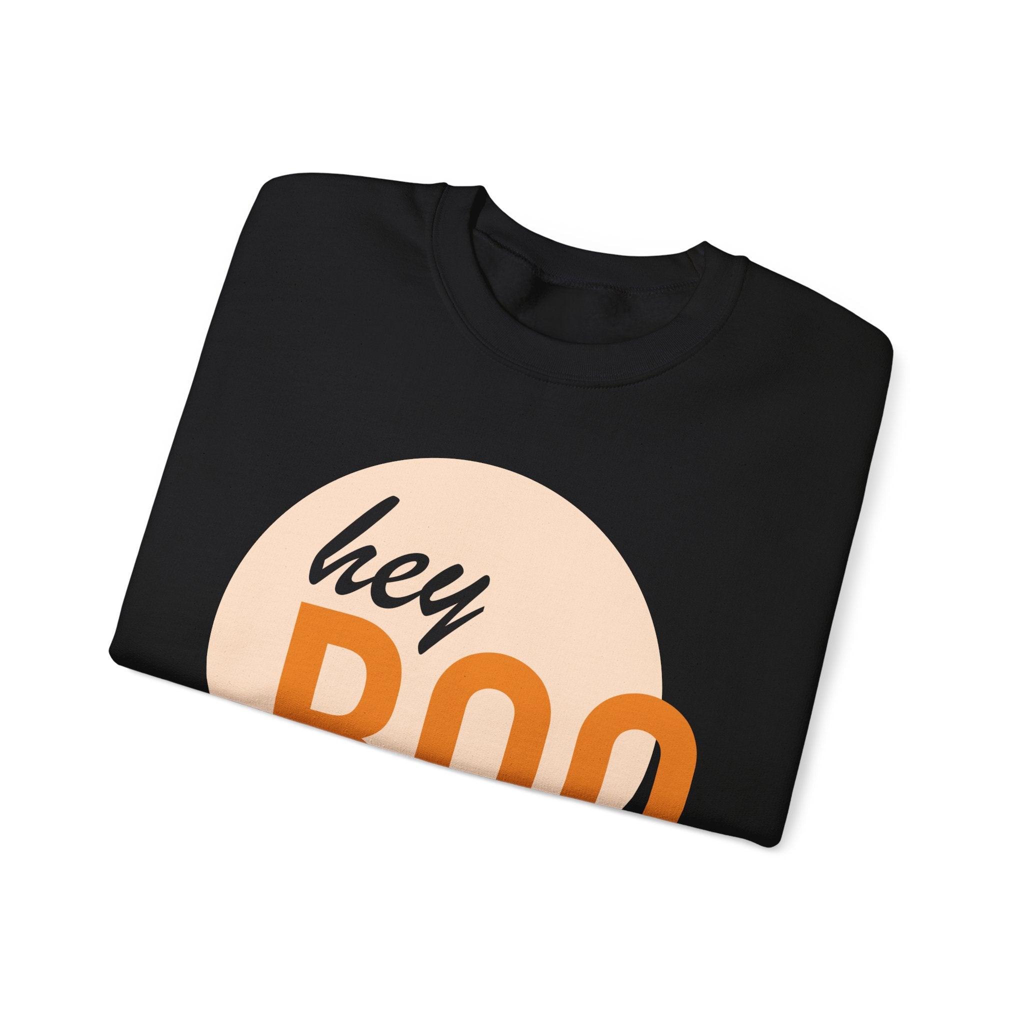 Hey Boo Unisex Crewneck Sweatshirt - Perfect for Fall & Halloween