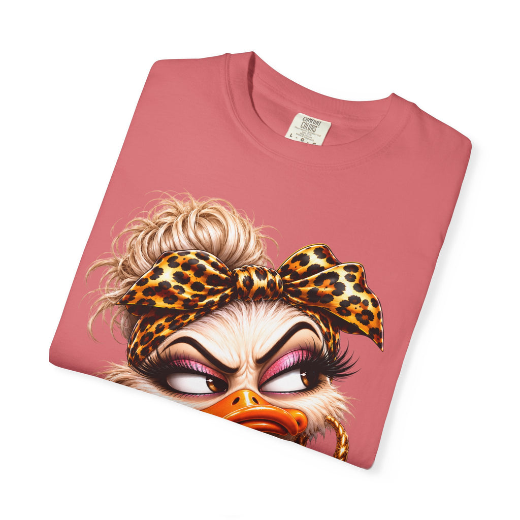 Seriously? Duck Graphic T-Shirt — Sassy Retro Cartoon Tee with Leopard Bandana
