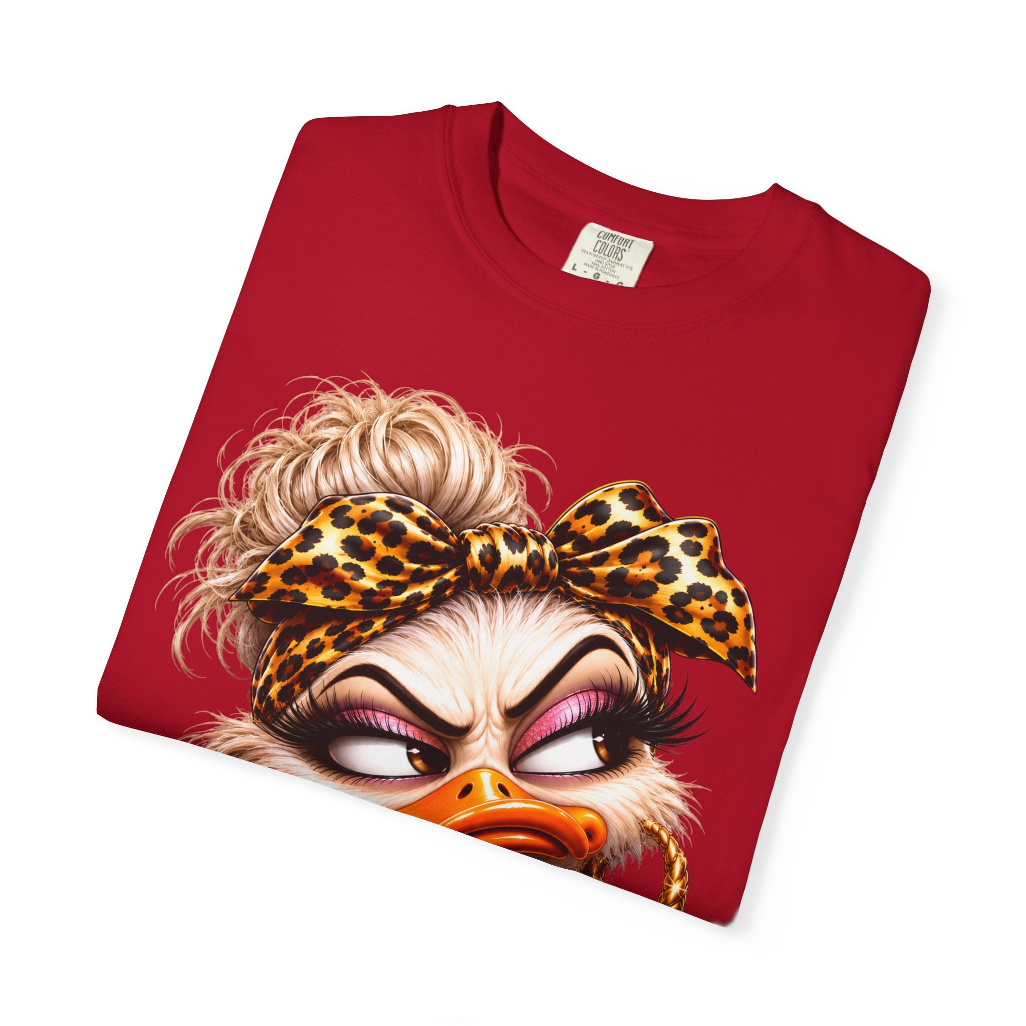 Seriously? Duck Graphic T-Shirt — Sassy Retro Cartoon Tee with Leopard Bandana