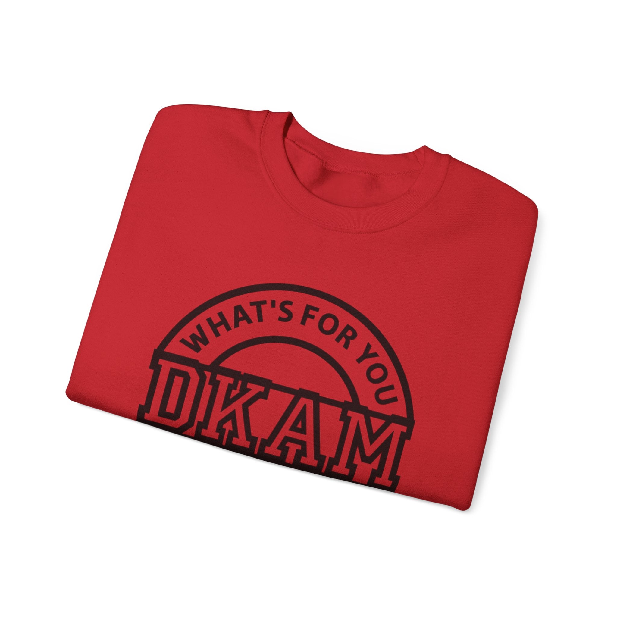 DKAM Logo Crewneck Sweatshirt — "What's For You Shall See Your Face" Graphic