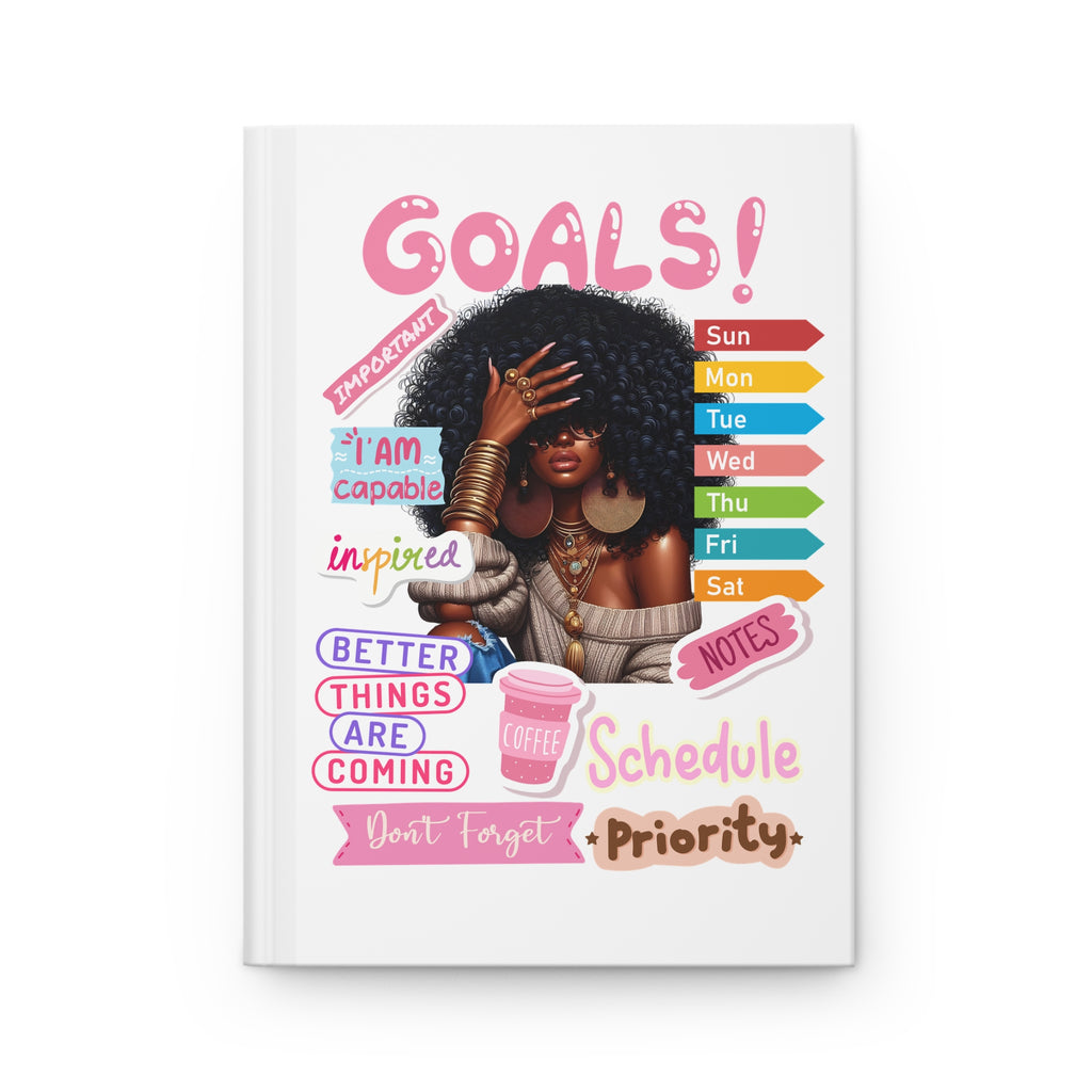 Empowering Hardcover Journal – Goals & Grl Power, Inspirational Gift, Motivational Notebook, Daily Planner, Affirmation Journal