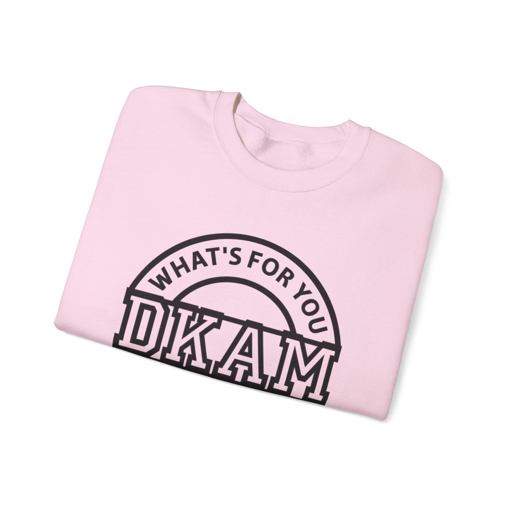 DKAM Logo Crewneck Sweatshirt — "What's For You Shall See Your Face" Graphic