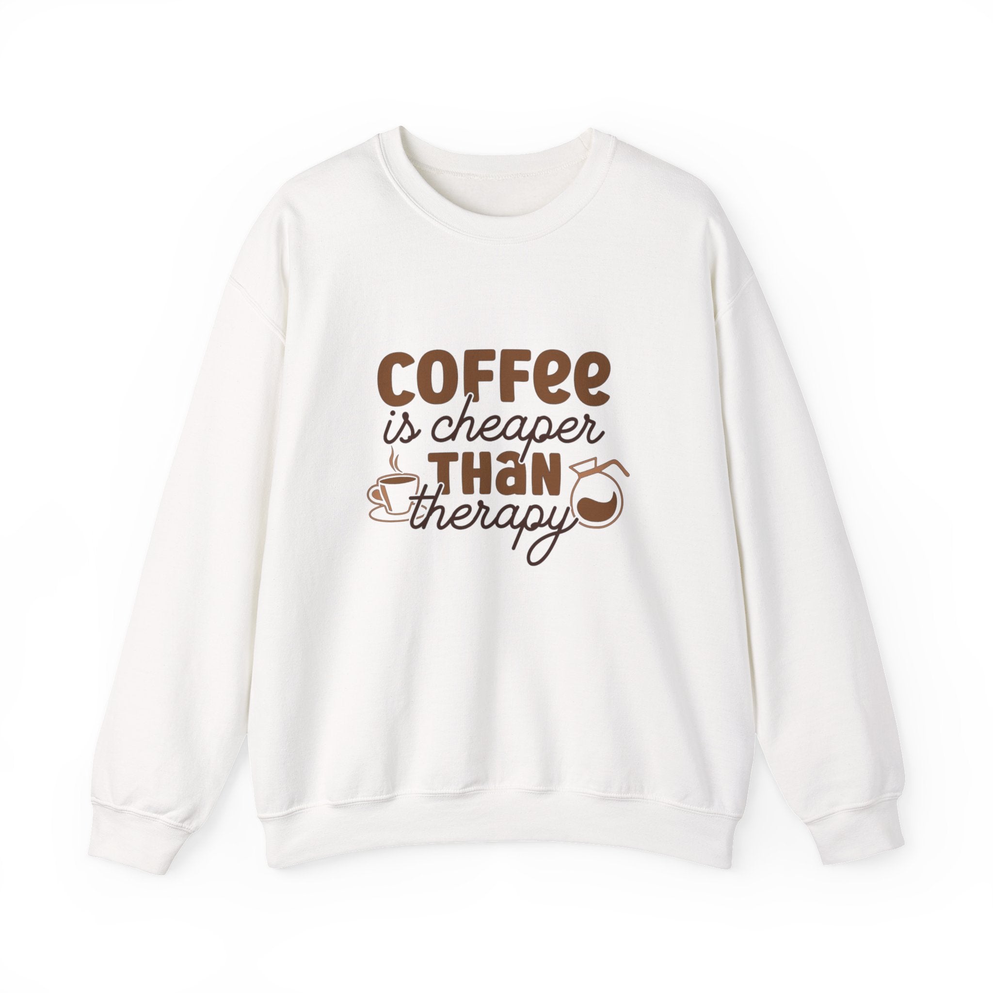 Coffee is Cheaper Than Therapy Sweatshirt - Unisex Heavy Blend Crewneck