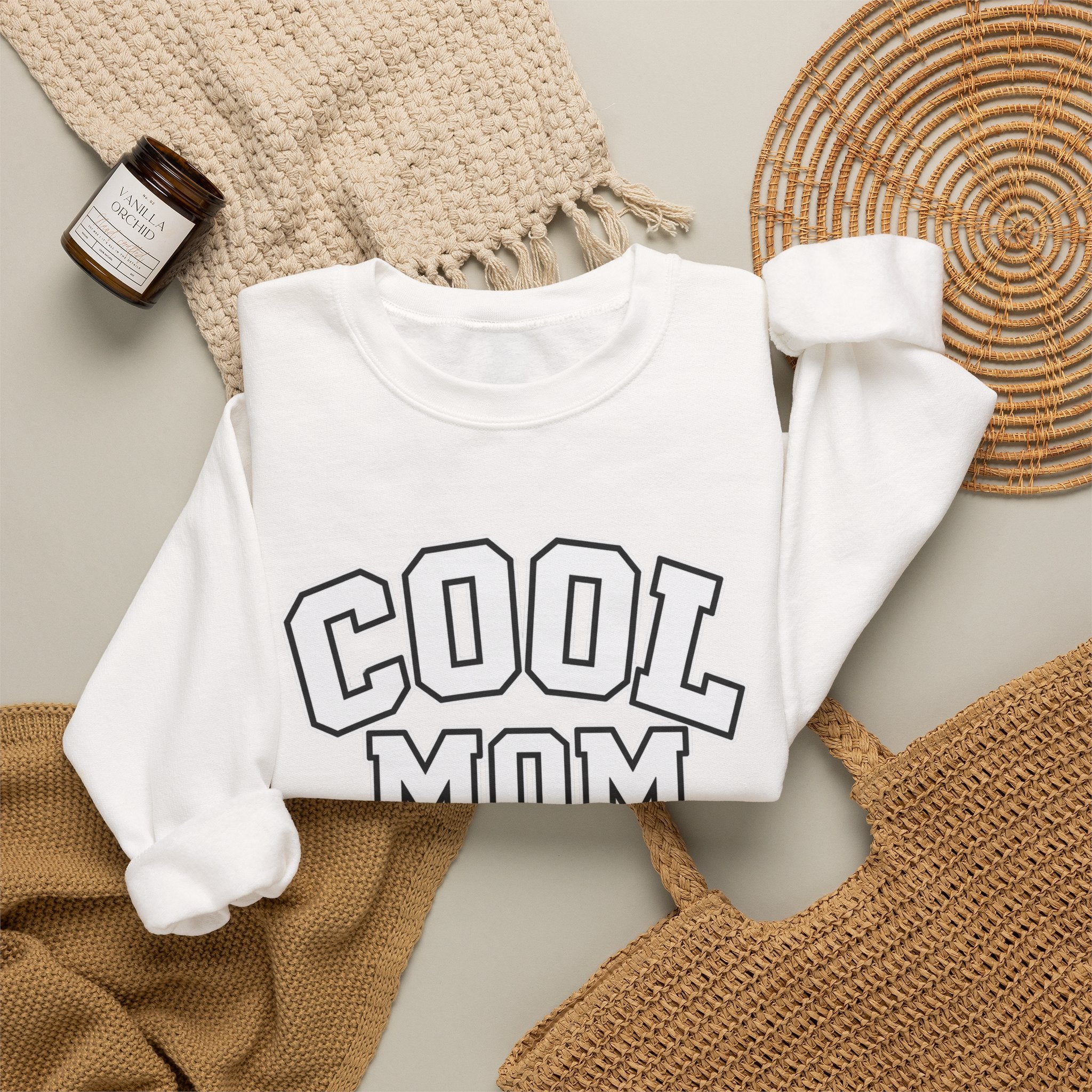 Cool Mom Crewneck Sweatshirt — Retro Glam Mom Pullover