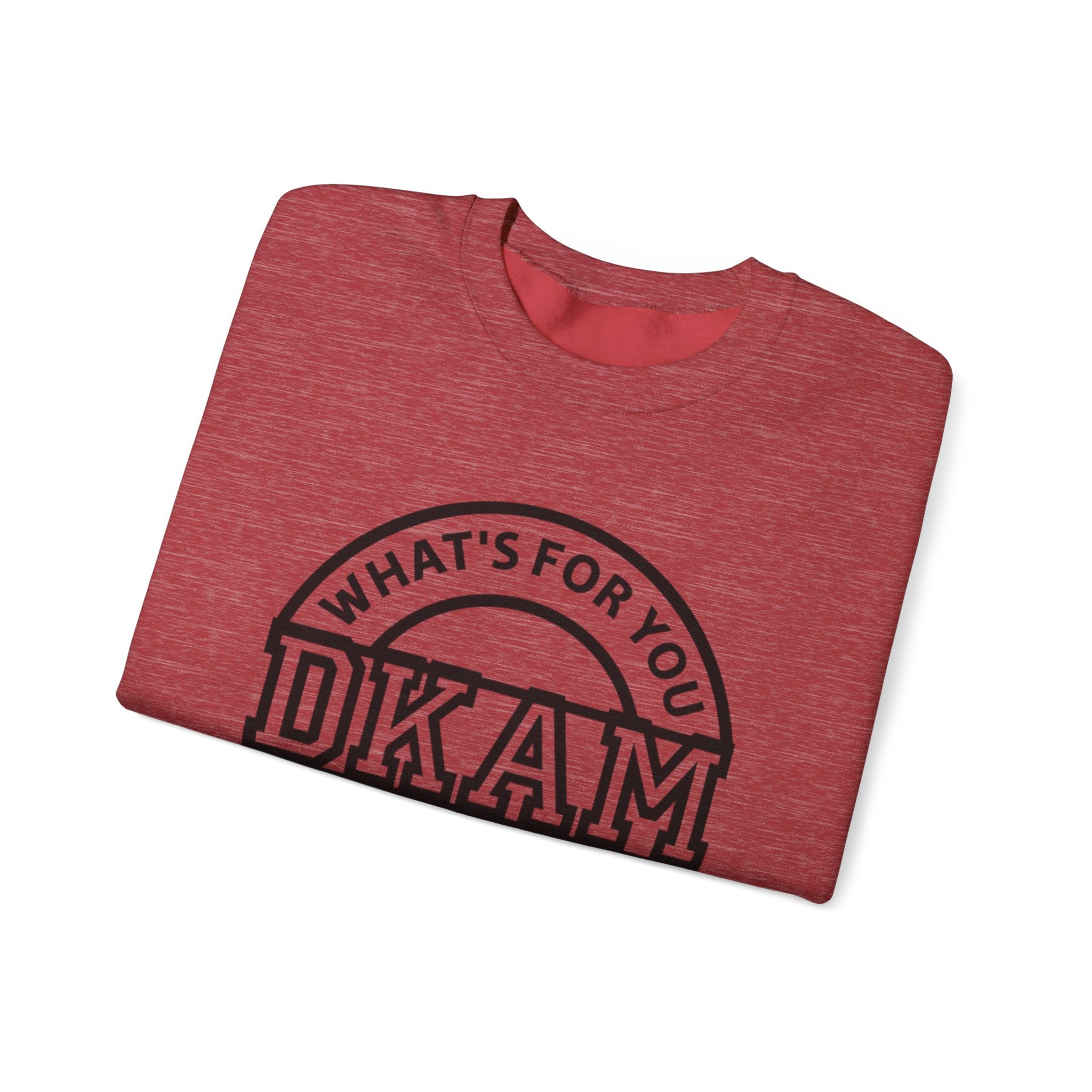 DKAM Logo Crewneck Sweatshirt — "What's For You Shall See Your Face" Graphic