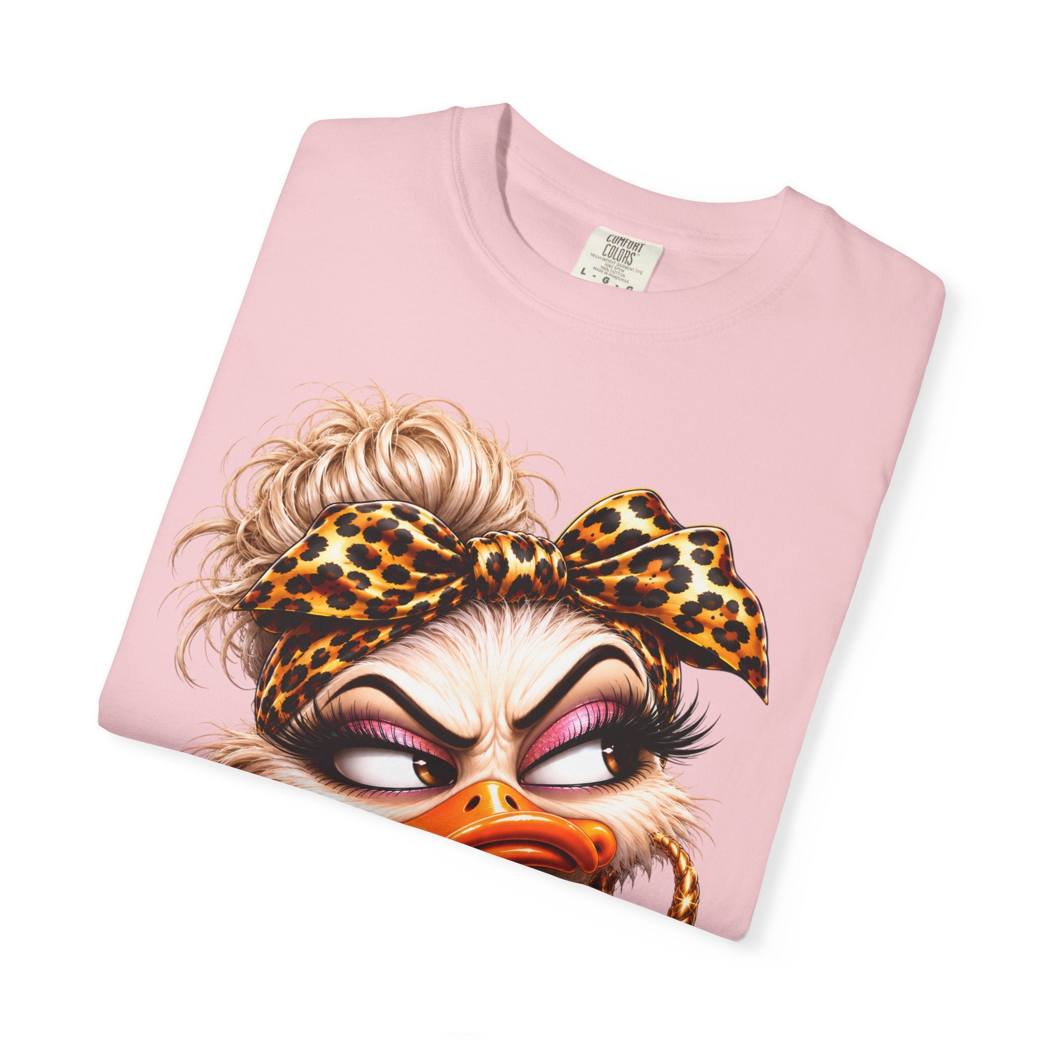 Seriously? Duck Graphic T-Shirt — Sassy Retro Cartoon Tee with Leopard Bandana