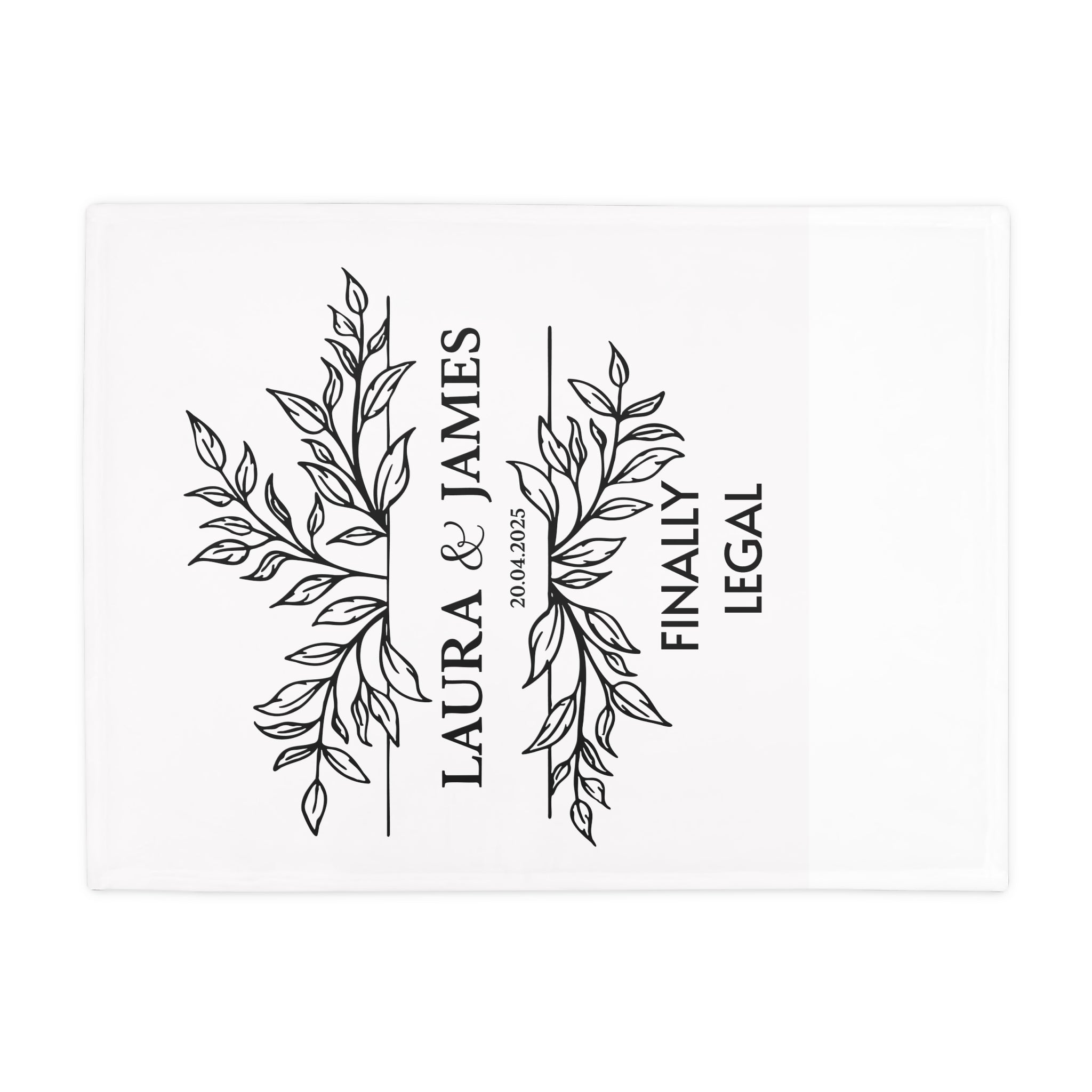 Personalized 'Finally Legal' Wedding Blanket — Custom Names & Date Plush Fleece