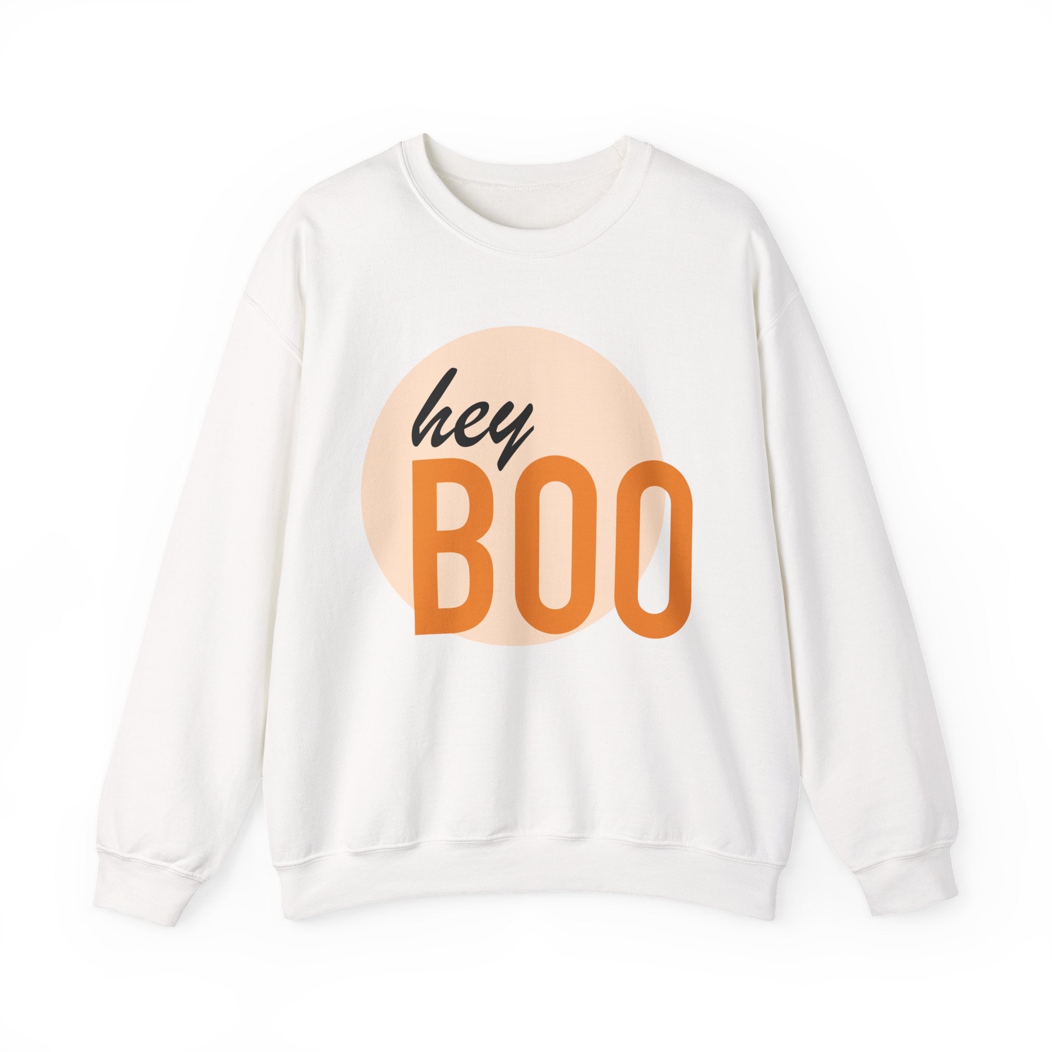 Hey Boo Unisex Crewneck Sweatshirt - Perfect for Fall & Halloween