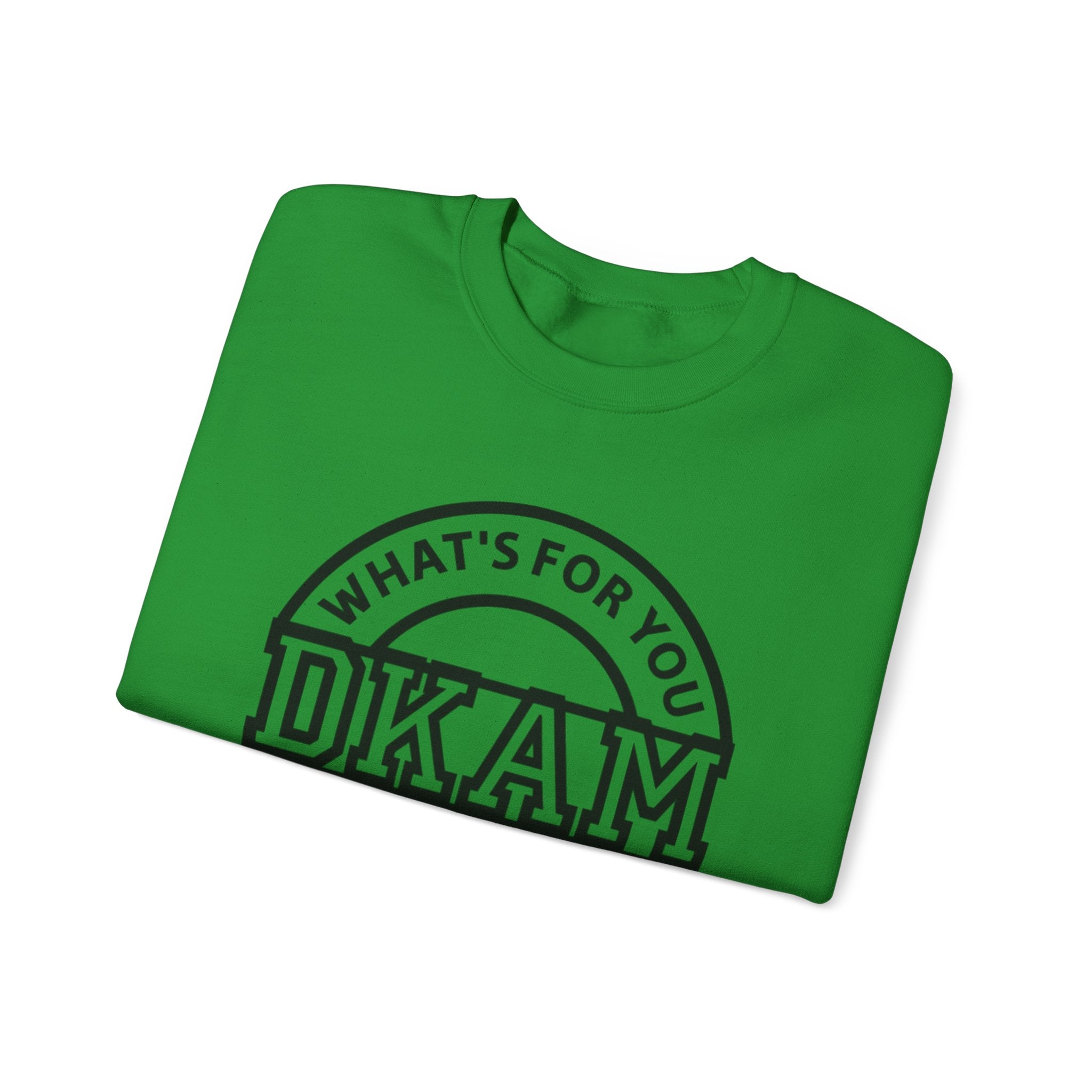 DKAM Logo Crewneck Sweatshirt — "What's For You Shall See Your Face" Graphic