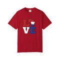 Love Africa T-Shirt — Red, White & Blue Africa Map Tee