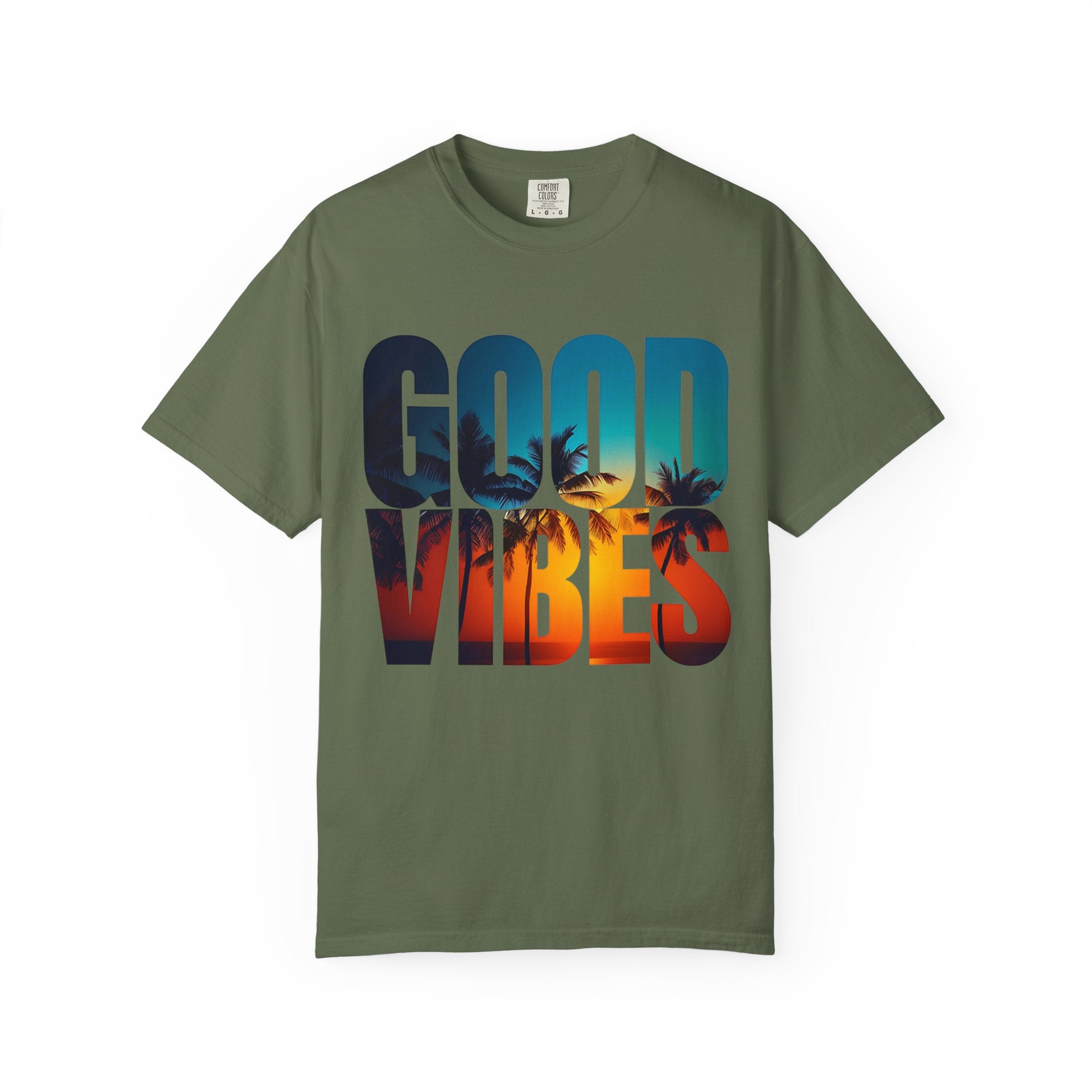 Good Vibes Unisex Garment-Dyed T-Shirt | Summer Tee, Beachwear, Casual Clothing, Gift for Friends, Festival Fashion