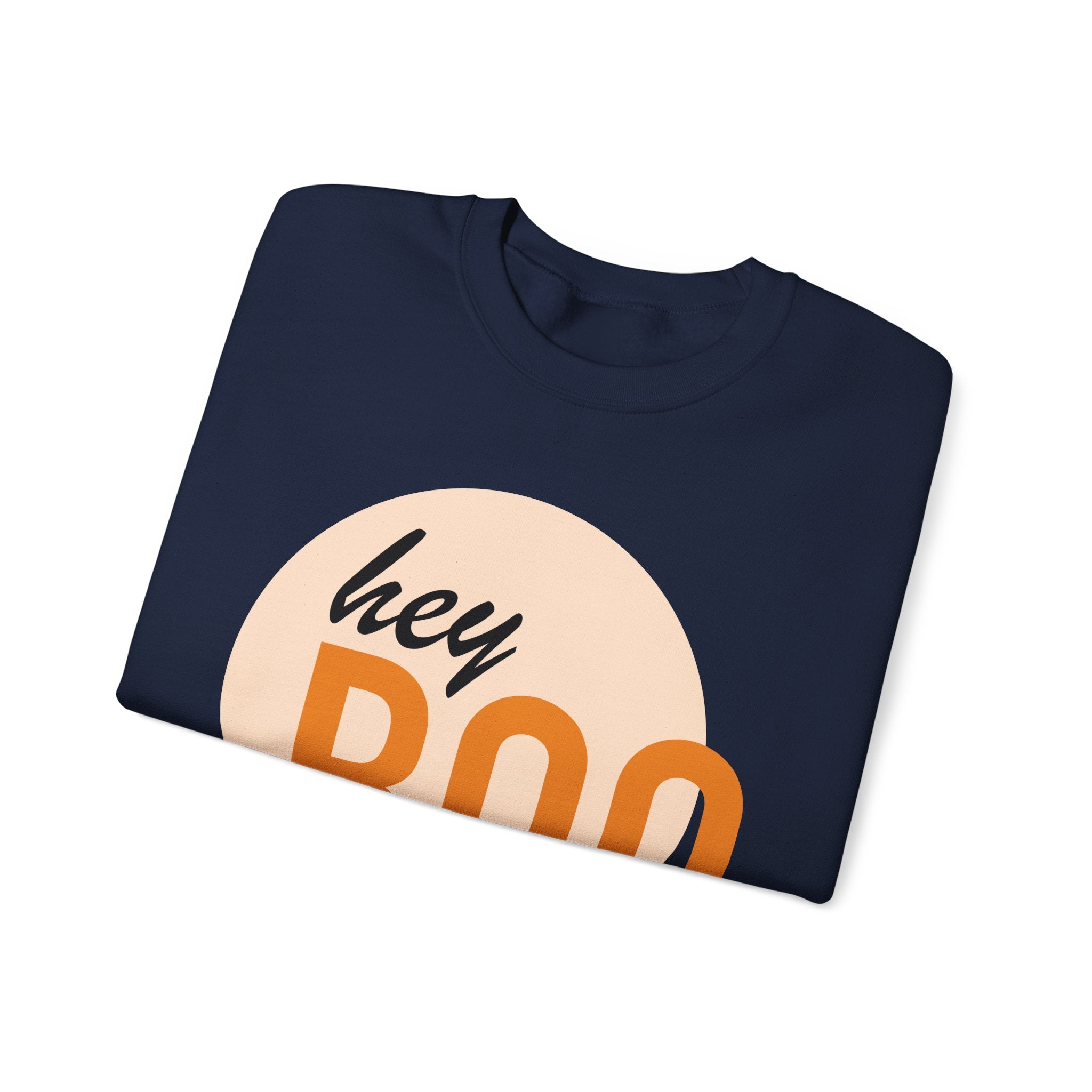 Hey Boo Unisex Crewneck Sweatshirt - Perfect for Fall & Halloween