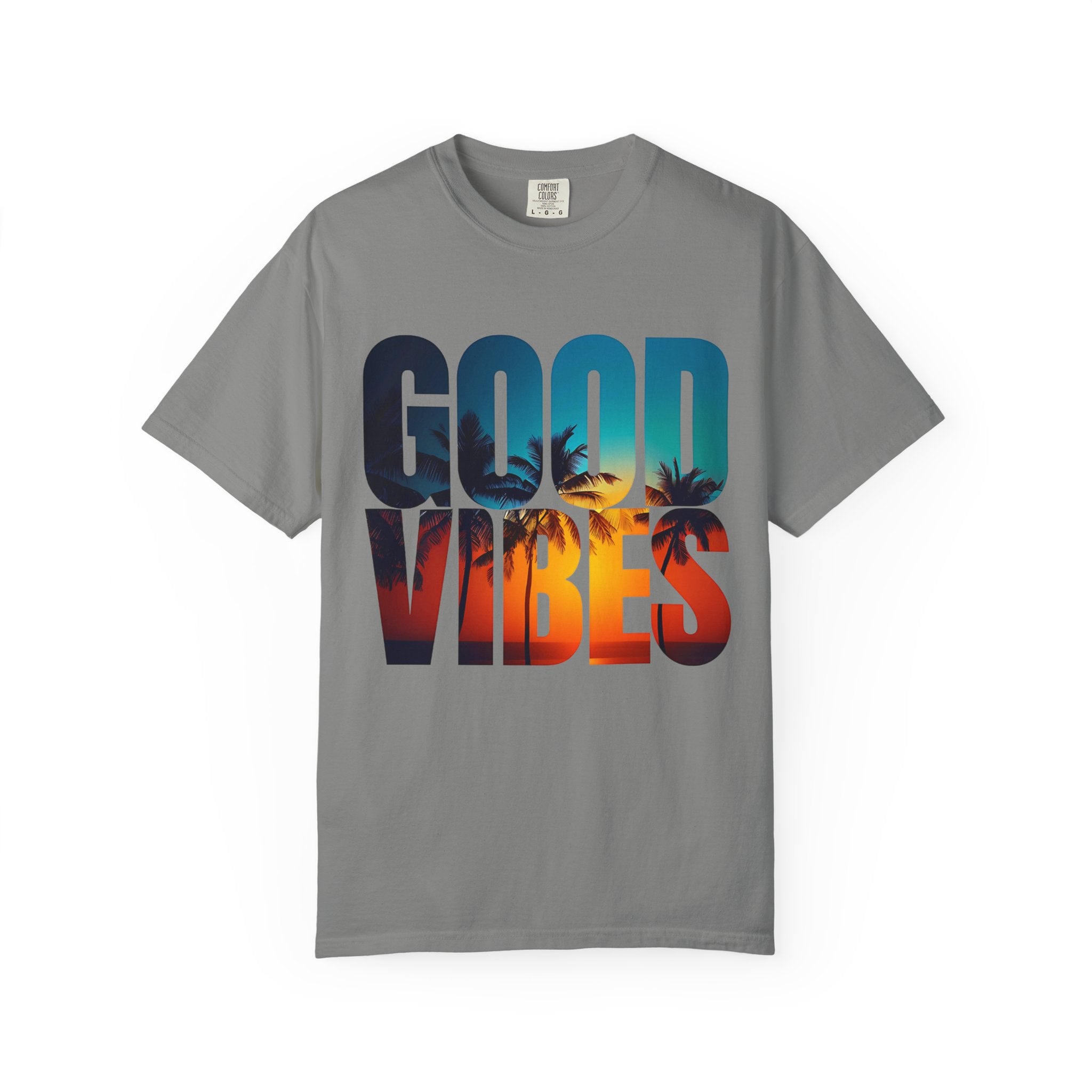 Good Vibes Unisex Garment-Dyed T-Shirt | Summer Tee, Beachwear, Casual Clothing, Gift for Friends, Festival Fashion