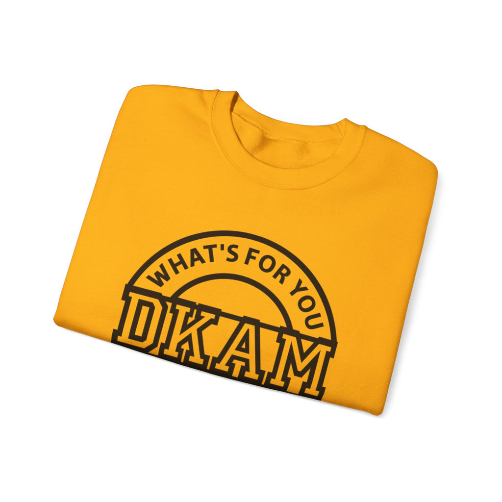 DKAM Logo Crewneck Sweatshirt — "What's For You Shall See Your Face" Graphic