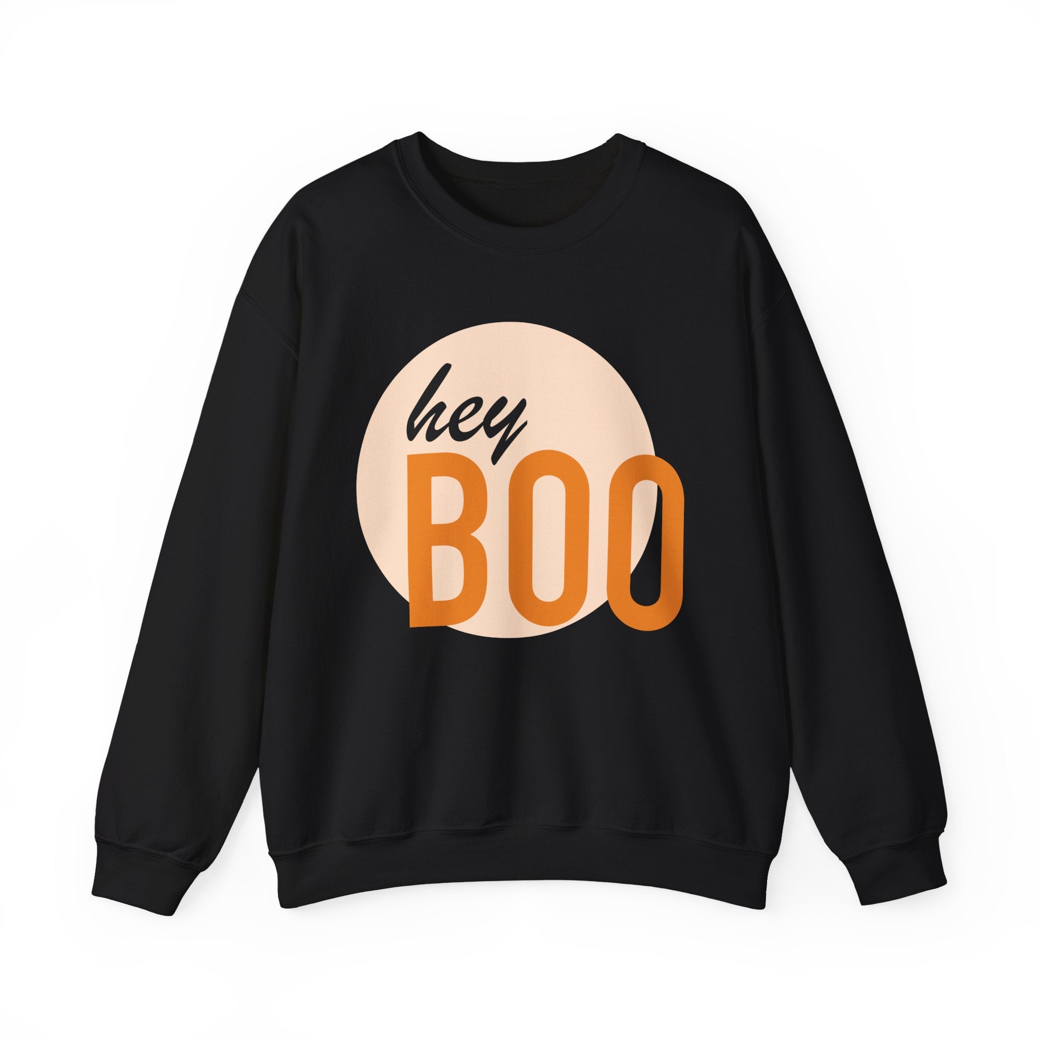 Hey Boo Unisex Crewneck Sweatshirt - Perfect for Fall & Halloween