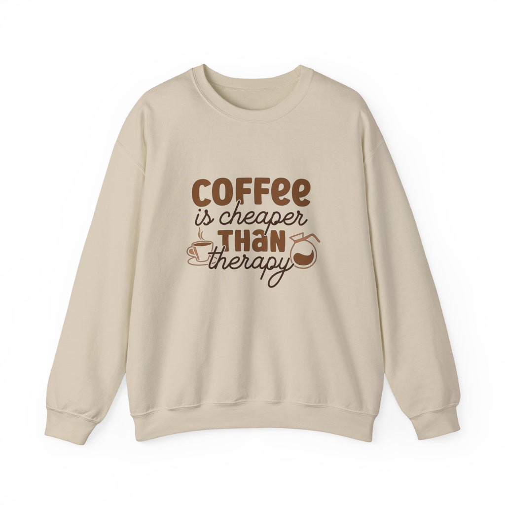 Coffee is Cheaper Than Therapy Sweatshirt - Unisex Heavy Blend Crewneck