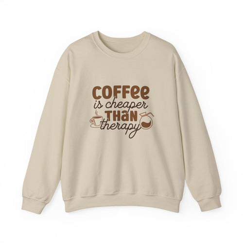 Coffee is Cheaper Than Therapy Sweatshirt - Unisex Heavy Blend Crewneck