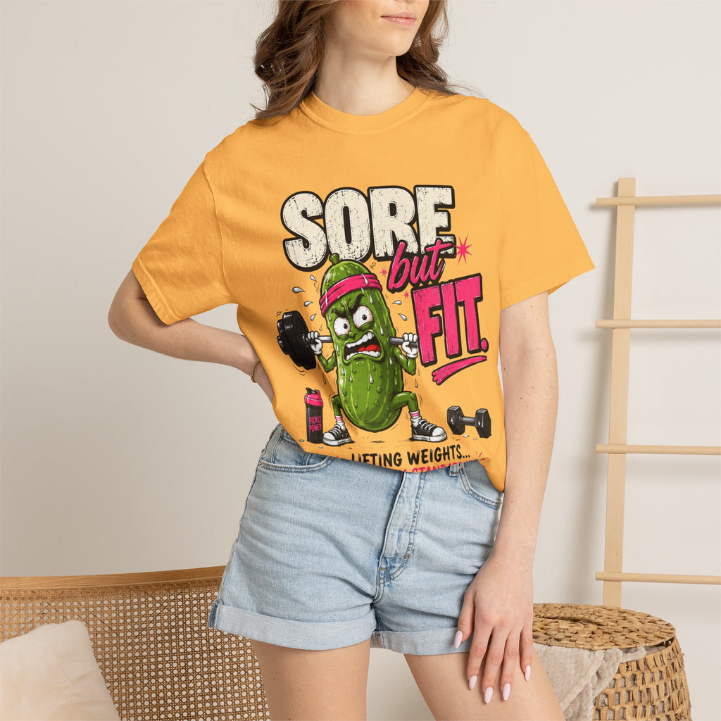 Sore but Fit T-Shirt - Funny Pickle Weightlifting Gym Tee
