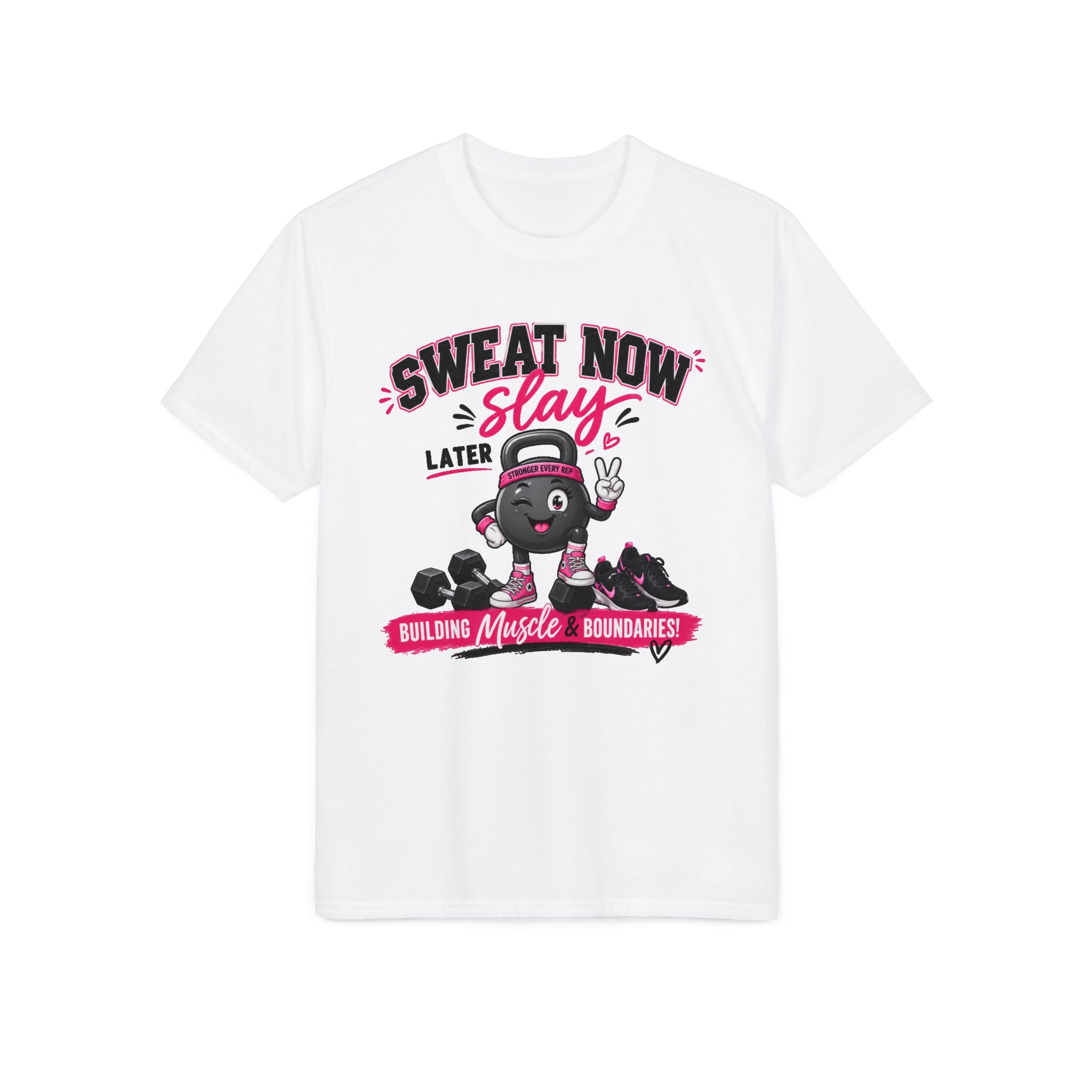 Fitness T-Shirt — "Sweat Now Slay Later" Motivational Gym Shirt