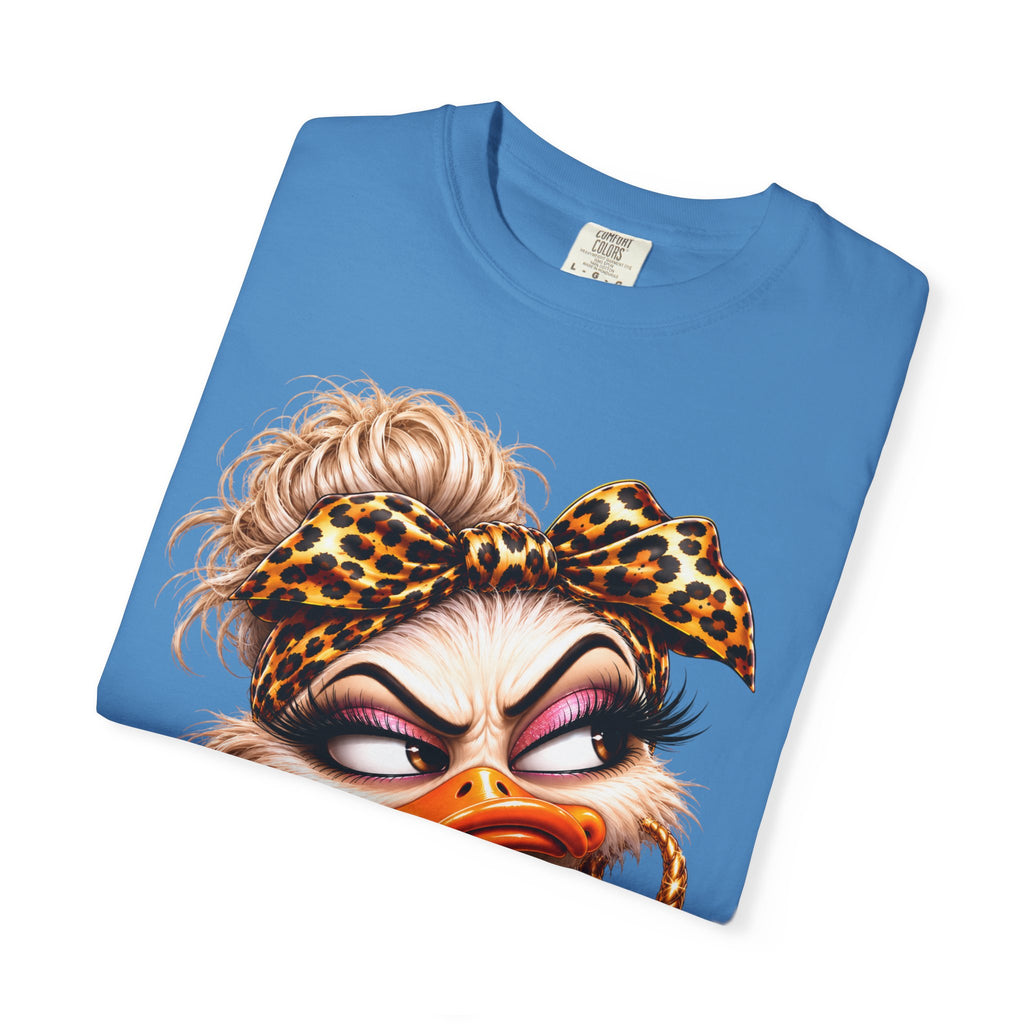 Seriously? Duck Graphic T-Shirt — Sassy Retro Cartoon Tee with Leopard Bandana