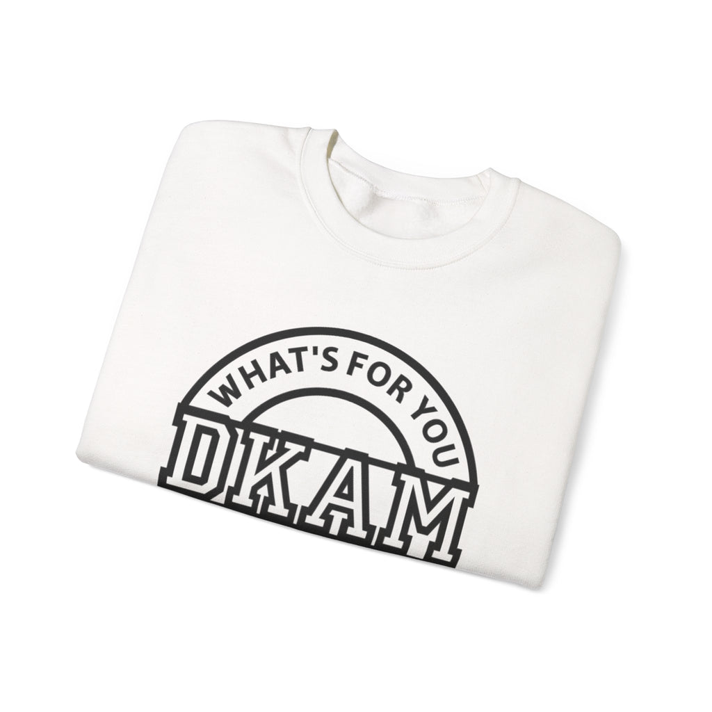 DKAM Logo Crewneck Sweatshirt — "What's For You Shall See Your Face" Graphic