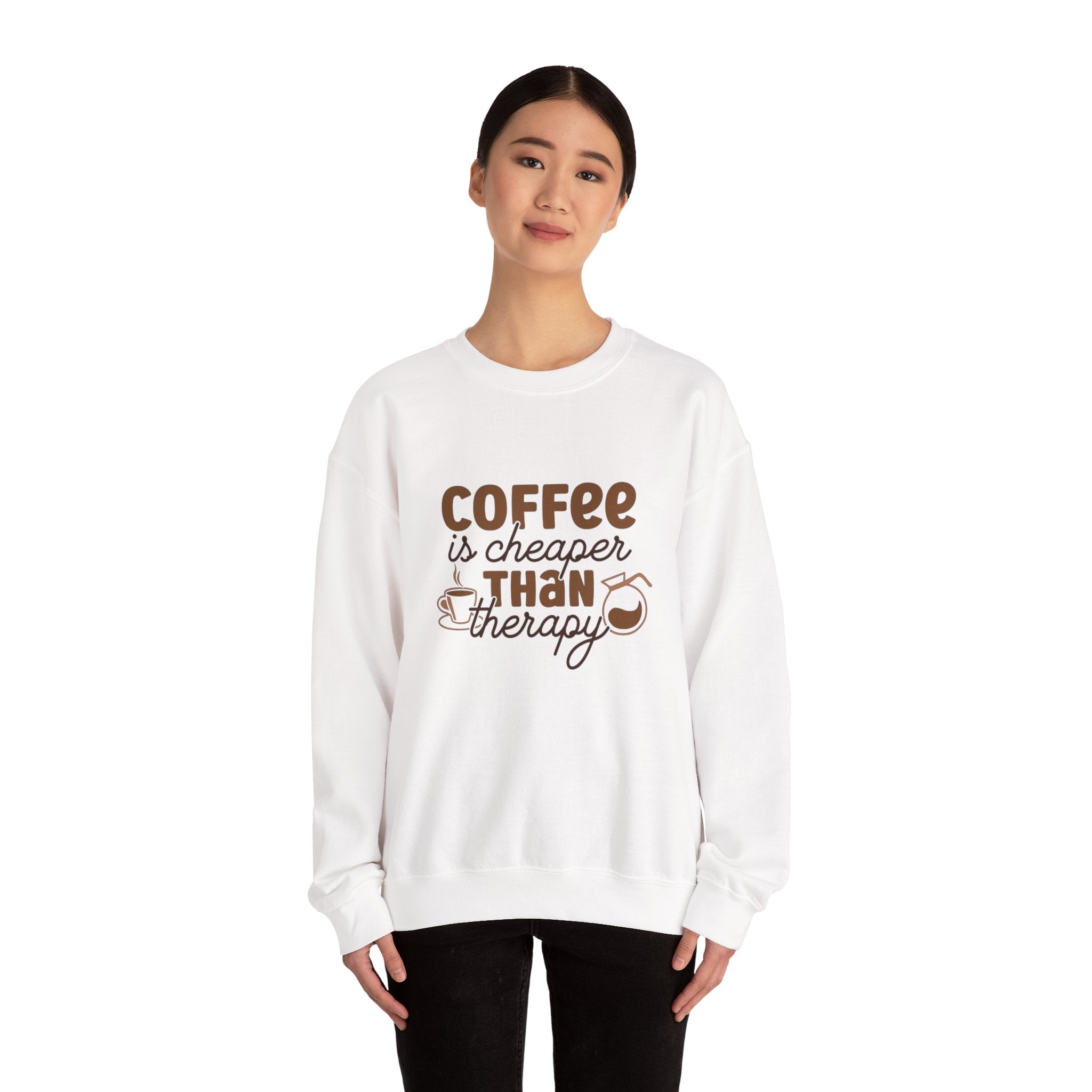 Coffee is Cheaper Than Therapy Sweatshirt - Unisex Heavy Blend Crewneck
