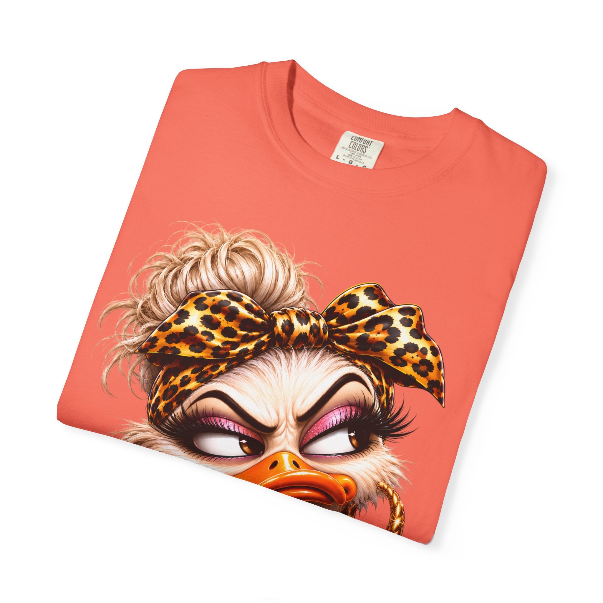 Seriously? Duck Graphic T-Shirt — Sassy Retro Cartoon Tee with Leopard Bandana